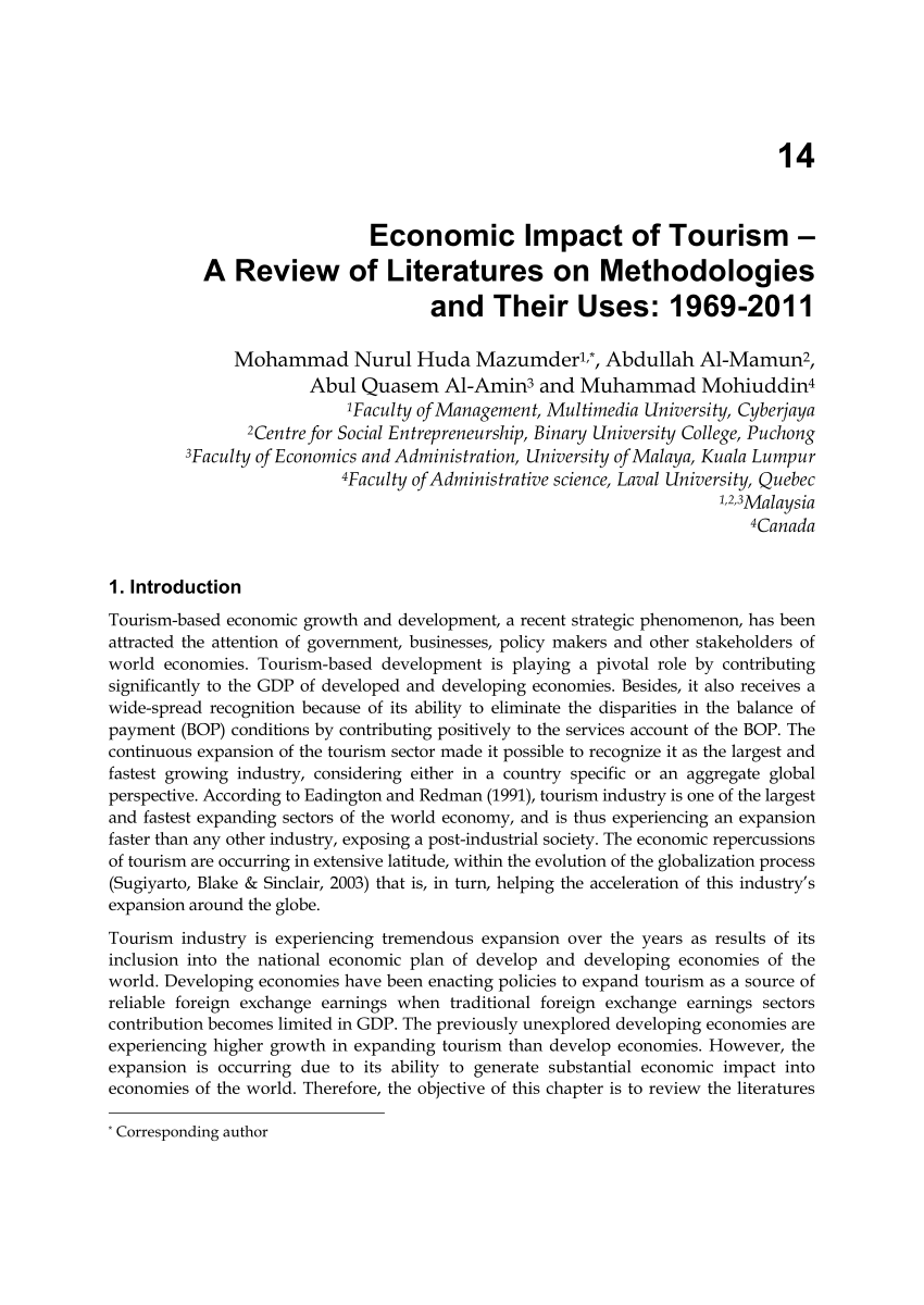 The Economic Benefits of Tourism: A Literature Review-guestkor_com